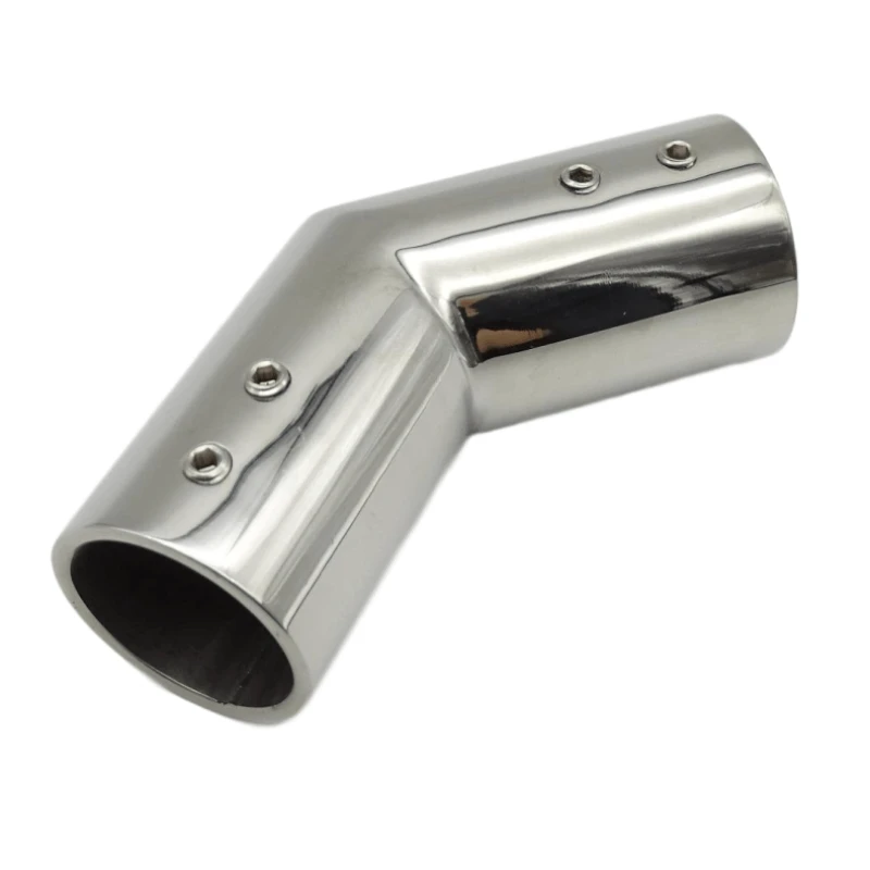 Kensharp 2PCS Shower Room Round Tube Bar Support Stainless Steel Pipe Connectors Round Tube Connector