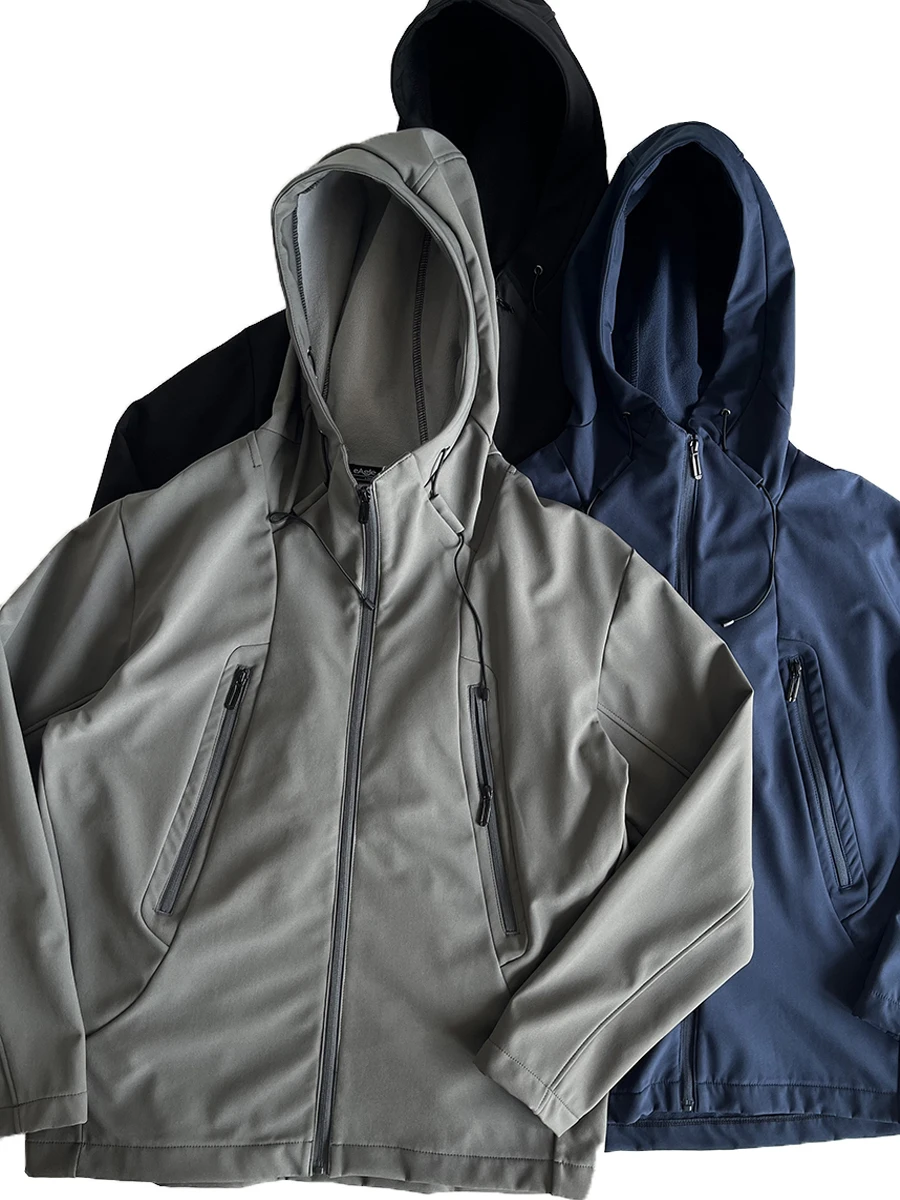 

Men's Autumn Winter Fleece Lined Hooded Zipper Jacket Windproof Water Resistant Warmth Outdoor Fashion City Functionality