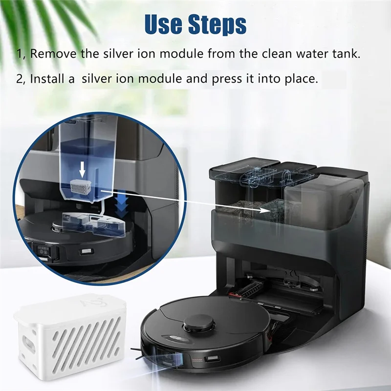 【A28T】Per Roborock Qrevo S/Qrevo Maxv/Qrevo Master/Qrevo Pro/Qrevo Plus Sostituzione accessorio modulo batteriostatico argento