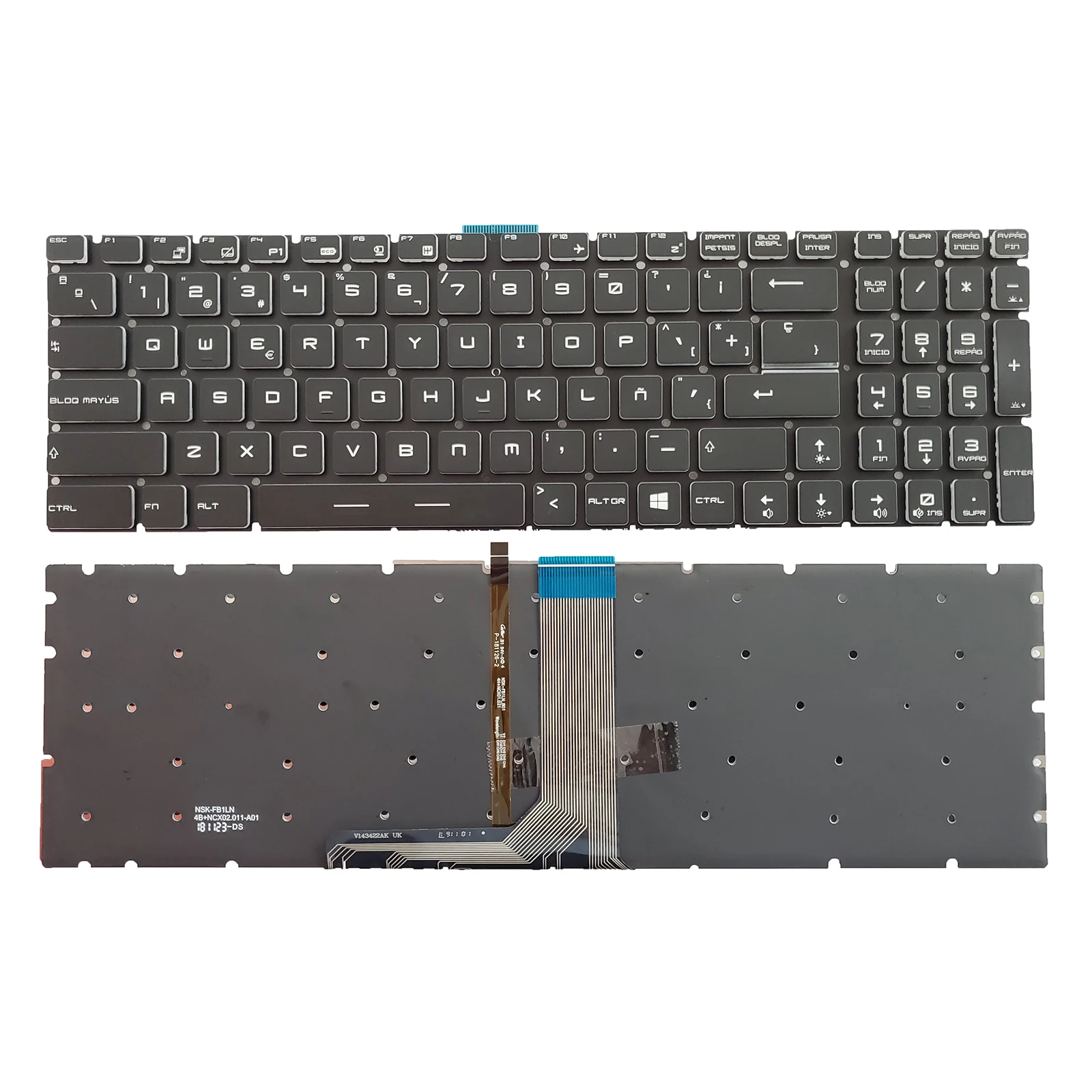 For MSI GS60 GT72 GT73VR GS63VR GL62 GE62 GT62 WS60 MS-16JB Backlit SP Keyboard