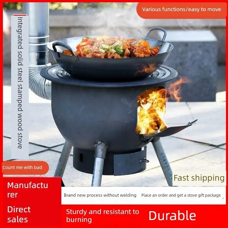 

Новая уличная железная печь-котелок для пикника, большая сковорода для запекания мяса, походная печь-кострище, инструмент для барбекю