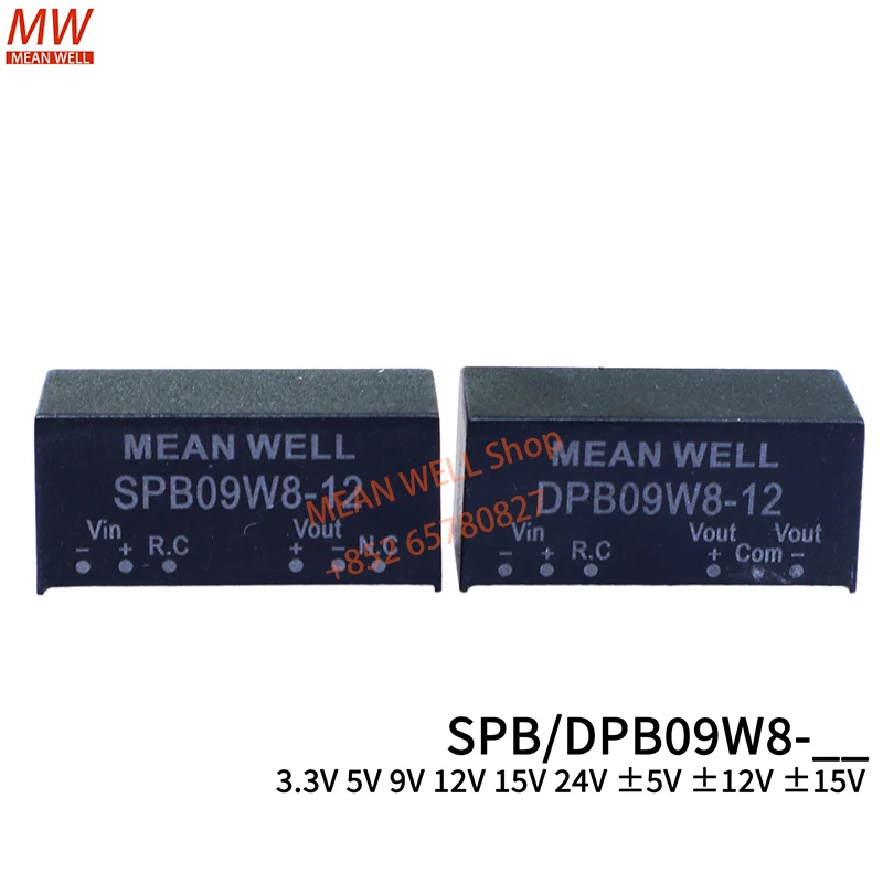 MEAN WELL Switching Power Supply SPB09W8-05 SPB09W8-24 DPB09W8-12 09 03 15 Ultra-Wide Input DC-DC Regulated Converter Module
