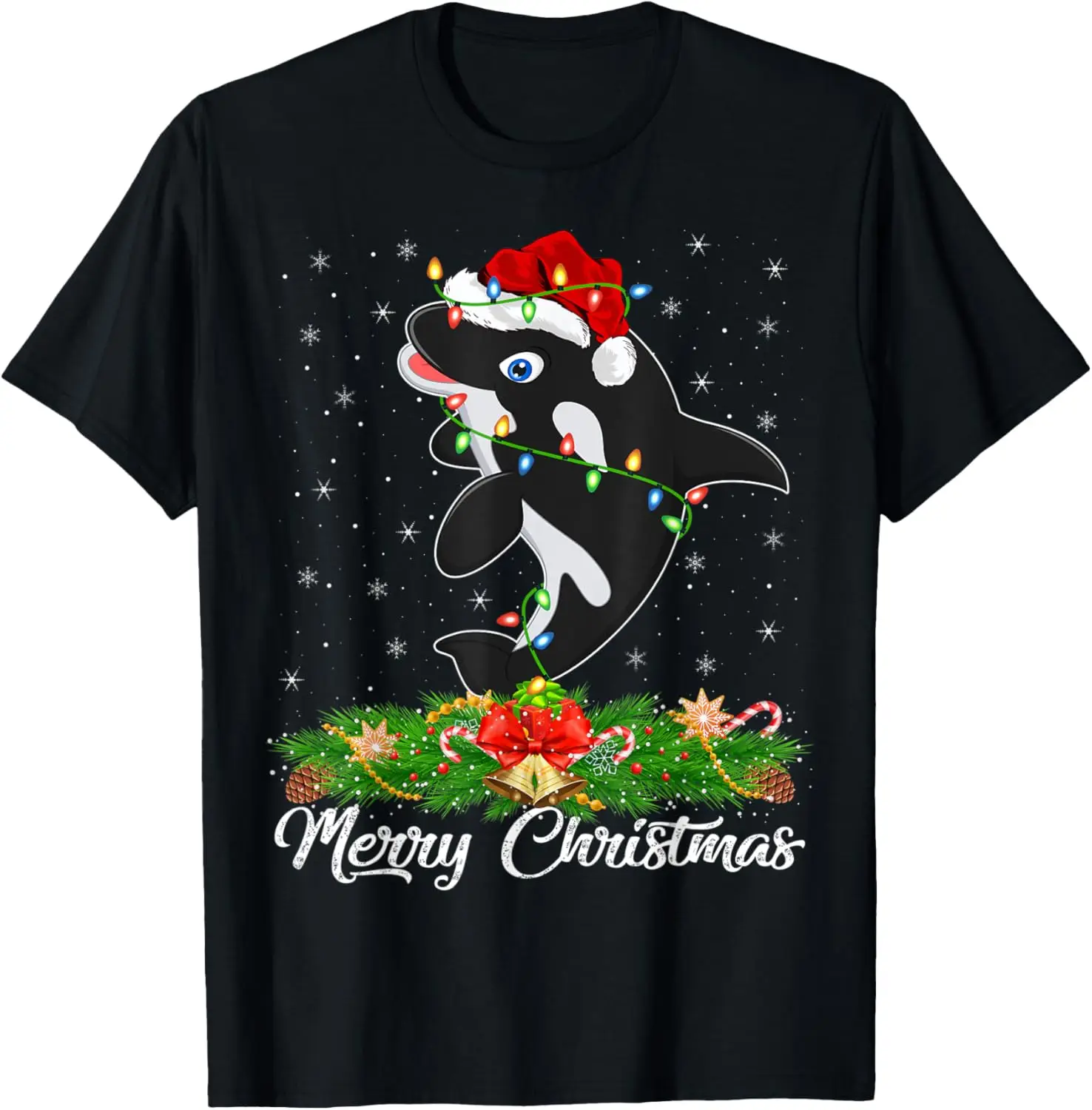 

Killer Whale Lover Matching Santa Hat Killer Whale Christmas T-Shirt