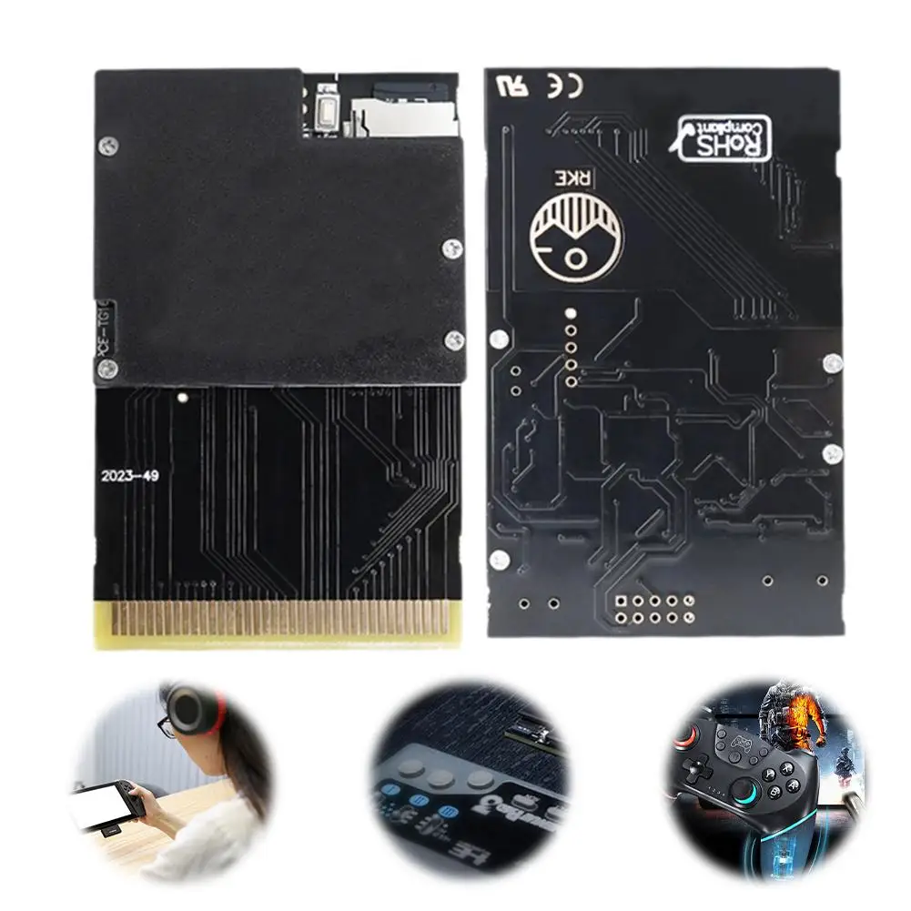 Flash Card Black Gold Board For PC-Engine And Turbo GrafX With 1000 Games, No Region Restrictions PCE Flash Card X7W8