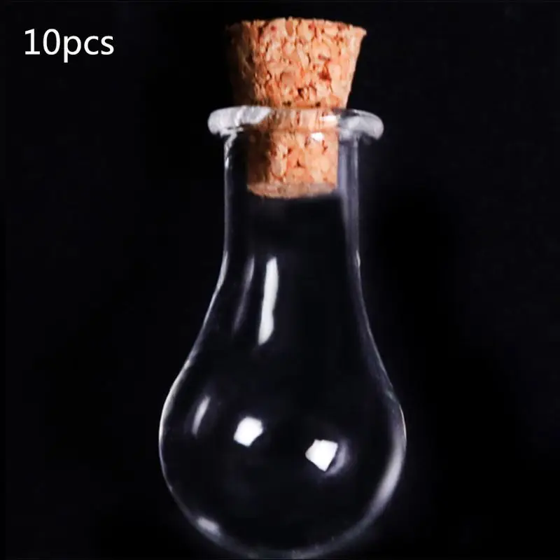 10Pcs Empty Glass Message Bottle with Cork Stoppers Jars for DIY Crafts Decor Dropship