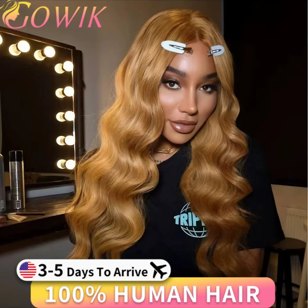 

250 Плотность Медовый Блондин Объемная Волна Парик Человеческих Волос 30 Дюймов 13x6 Hd Парик Фронта Шнурка Для Женщин 100% Парик Человеческих Волос Предварительно Сорванный