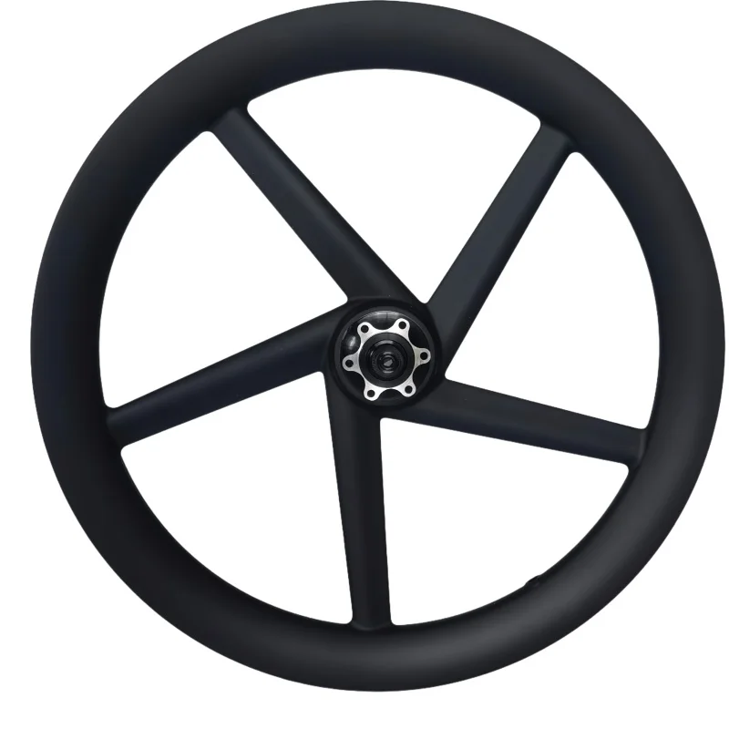 

20 Inch 406 Staggered 5 Spokes Carbon Fiber Bicycle Wheel 26mm Width 40mm Depth for Enhanced Riding Experience