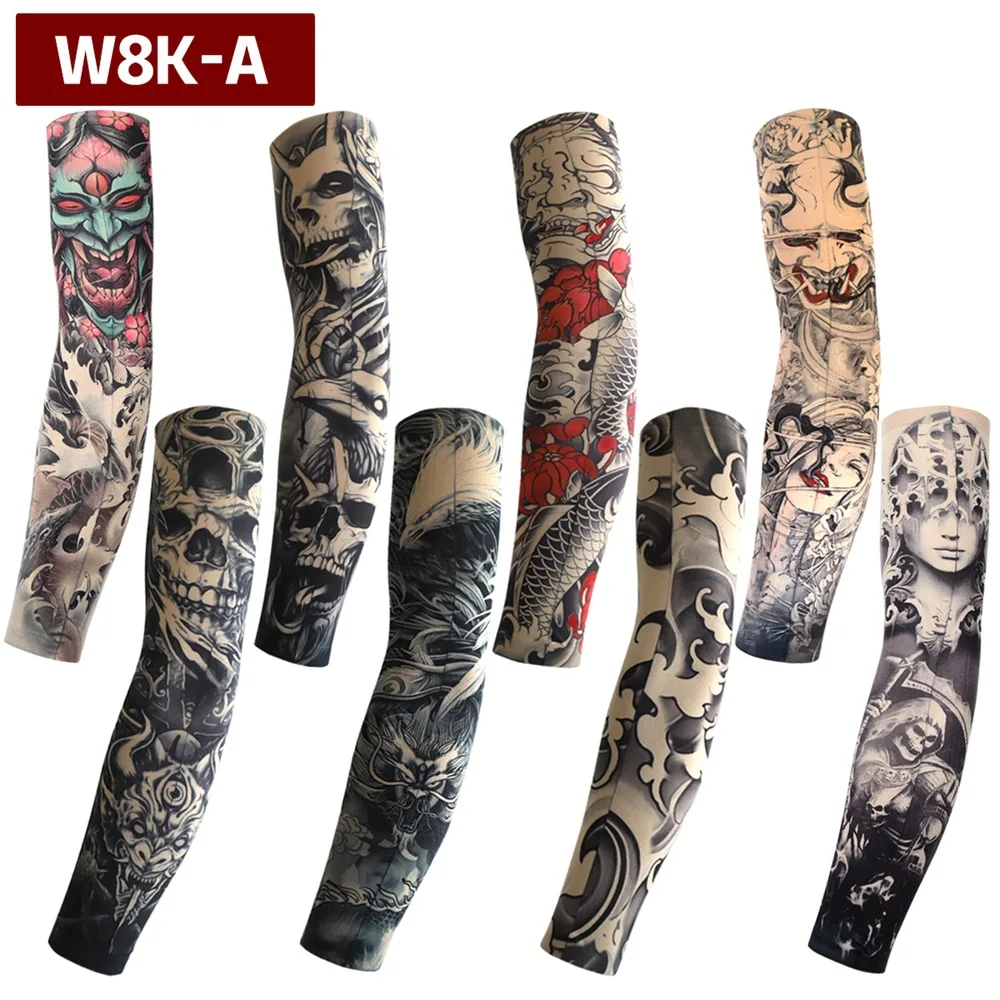 8er-Set Tattoo-Ärmel für Herren und Damen – UV-Schutz, kühlend, dehnbar, atmungsaktiv, zum Radfahren und Angeln, verschiedene Tattoo-Abdeckungen für den Arm – Detail 9