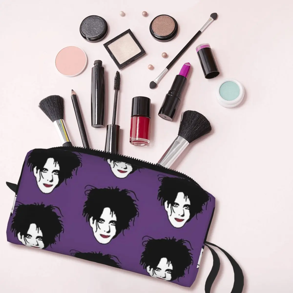 Bolsas de maquillaje con banda de la cura de Robert Smith para mujer, bolsa de cosméticos, bolsa de viaje elegante para almacenamiento de monedero