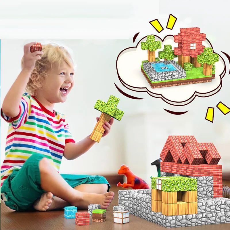 501pcs Magnetic Building Blocks Magnet Set Toys Stem Montessori Stacking Cubes Construction Set Christmas Gift