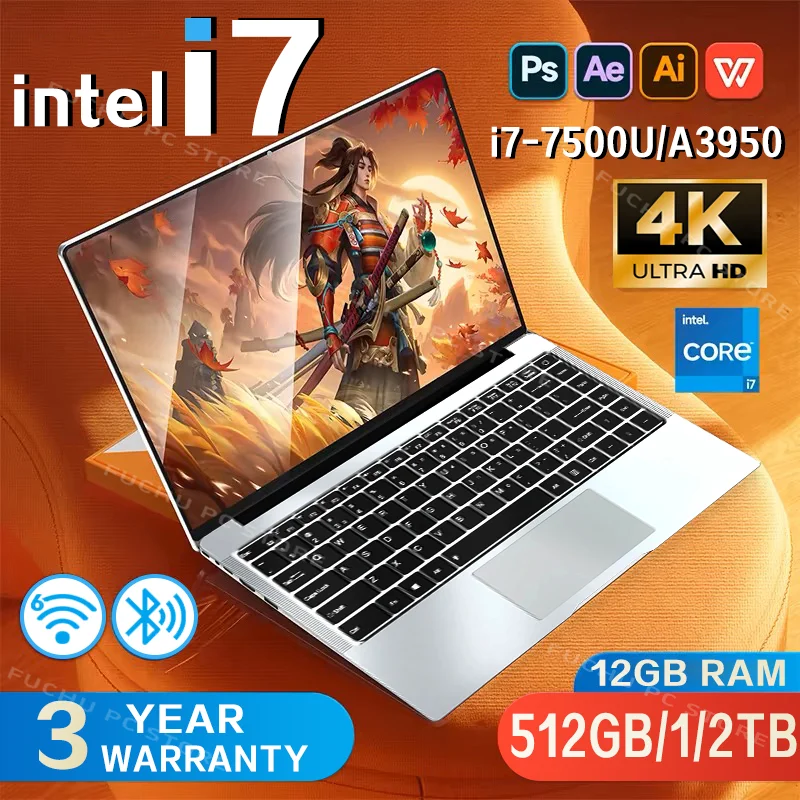 

2025 Office Laptop Windows 11 intel core i7-7500U/intel Atom x7 A3950 14.1" Notebook Computer 1920*1080P 12GB RAM 1/2TB SSD