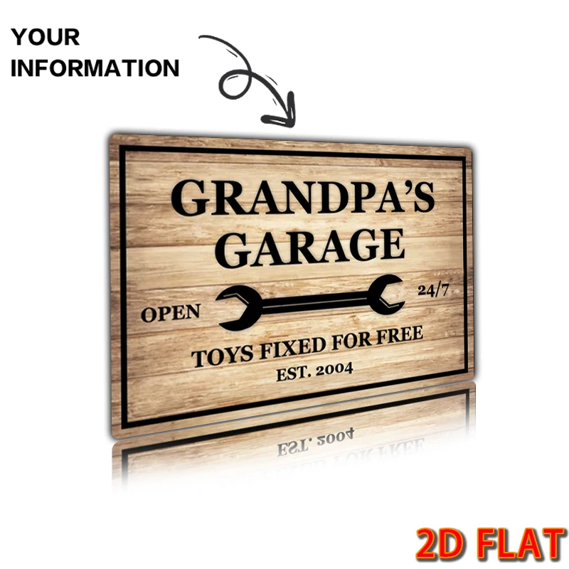 1 قطعة علامة معدنية مخصصة ، علامة المرآب هدية ، مثالية للرجل الكهف ، بار ، المرآب ، الحديقة ، ديكور داخلي/خارجي علامة ألومنيوم 8x12 بوصة