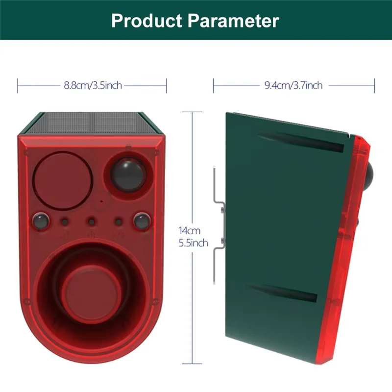 BTLIFE-Solar Outdoor Sensor Alarm With Remote Control 129Db Loud Sound Noise Maker Waterproof For Garden For Yard Protection