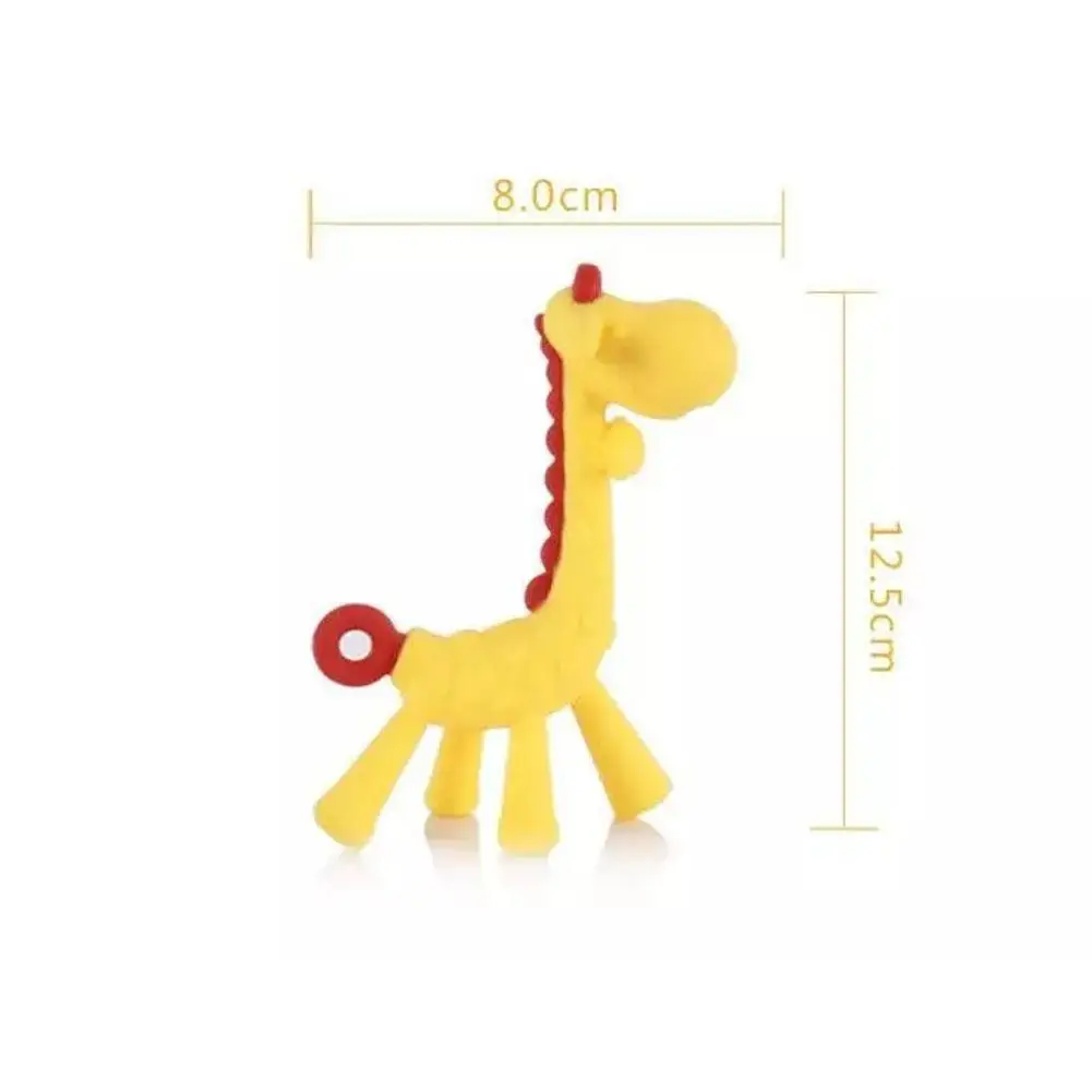 Little Deer Baby Teething Stick Giraffe Silicone Chew Toy All Natural Gum Relief for Infants Soft Teether Stick view 6