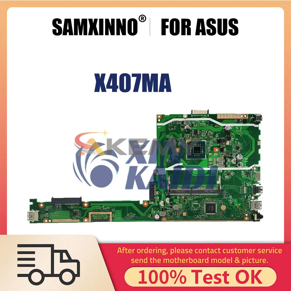 

Notebook Mainboard For ASUS VivoBook X407MA X407M X407MA Laptop Motherboard With N4000 N4100 N5000 CPU Systemboard