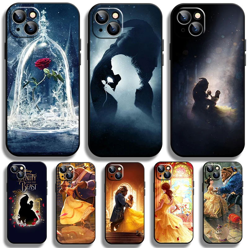 Disney Beauty and the Beast Case for Apple iPhone 15 14 Pro 13 12 Max Mini 11 XS Max X XR 7 8 Plus SE2020 TPU Black Phone Cover