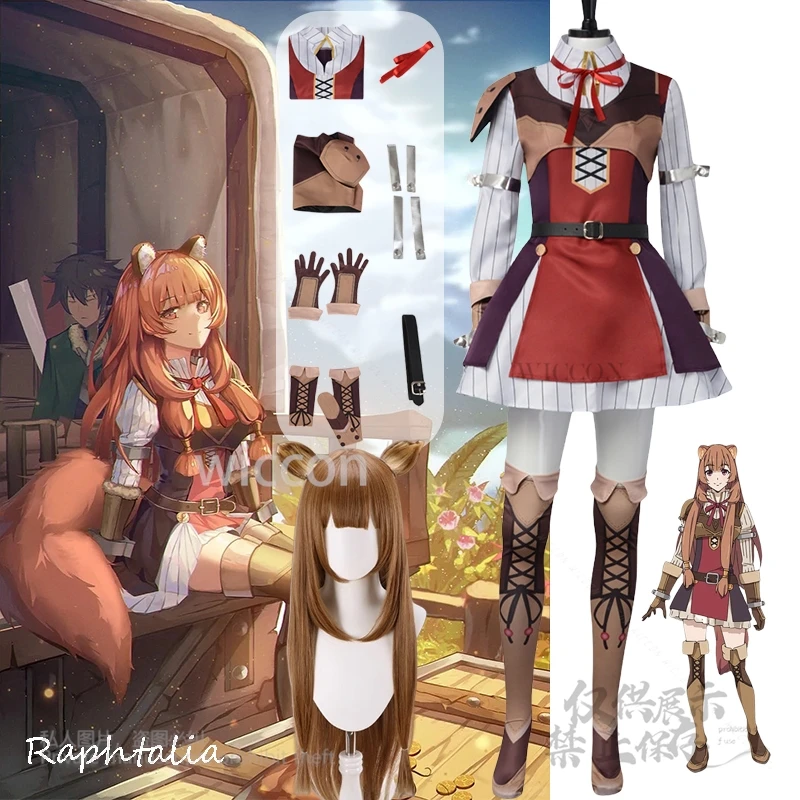 

Anime Raphtaria Cosplay Costumes Tate No Nariagari Raphtalia Full Set Dress Wigs Props Halloween Party Outfits Female Customized