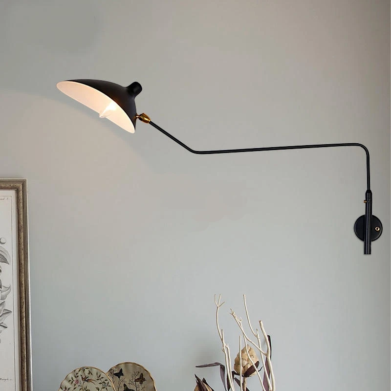 Modern Black Adjustable Led Wall Lamp for BathRoom Bedroom Vintage Industrial Rotatable Wall Lights for Home Wall Decor