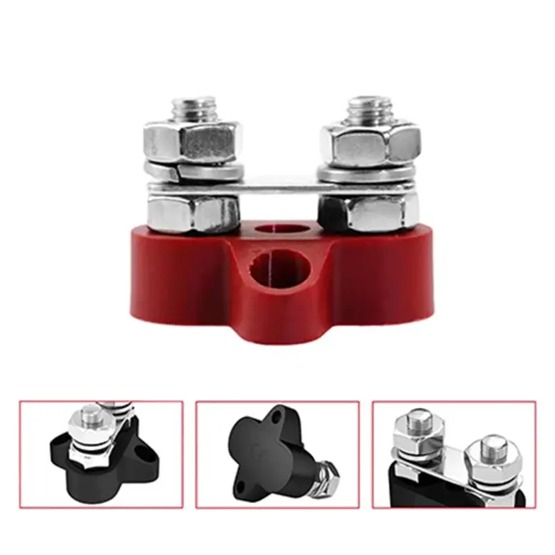 *New! Single/Dual Terminal Block Stud 12-48v Bus Bar Power Terminal Block Positive Negative Fixed Wiring Bolts For Truck Rv Boat view 4