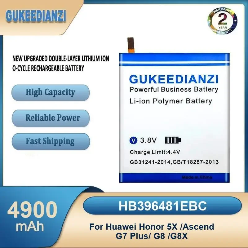 

HB396481EBC 4900 мАч аккумулятор мобильного телефона большой емкости для Huawei Honor 5X/Ascend G7 Plus/G8/G8X