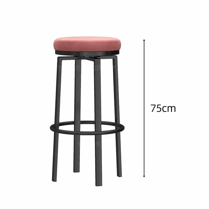 Rodada ferro forjado Rotating Bar Stool, confortável fezes macias altas, cadeira da sala de estar, Home Dining Chair, Coffee Shop