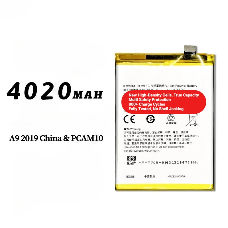BLP709 for OPPO A9 2019 China/PCAM10  Phone Battery 0 Cycle  High Capacity Battery Replacement Bateria Grade A Cell with Tools