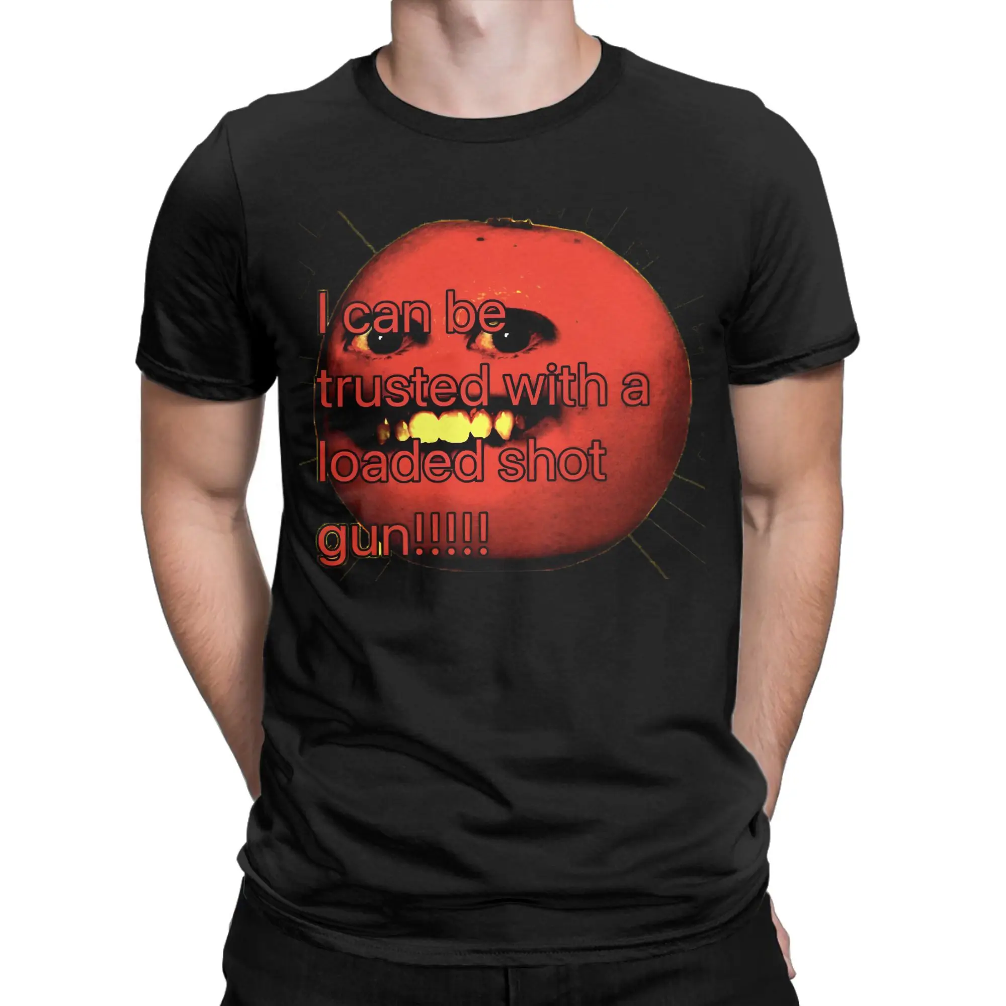 Funny Annoying Orange Jersey  T-Shirt for Men  Novelty Pure Cotton Tees Crew Neck Short Sleeve T Shirt Summer Tops