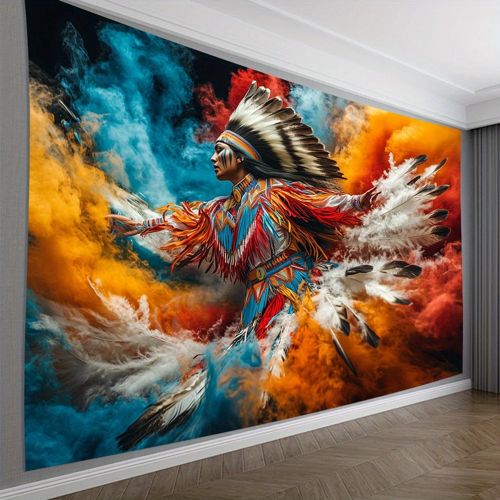 Theme of Ethnic Dance Digital printing polyester wall hanging tapestry decorative Living room bedrooms Office background gift