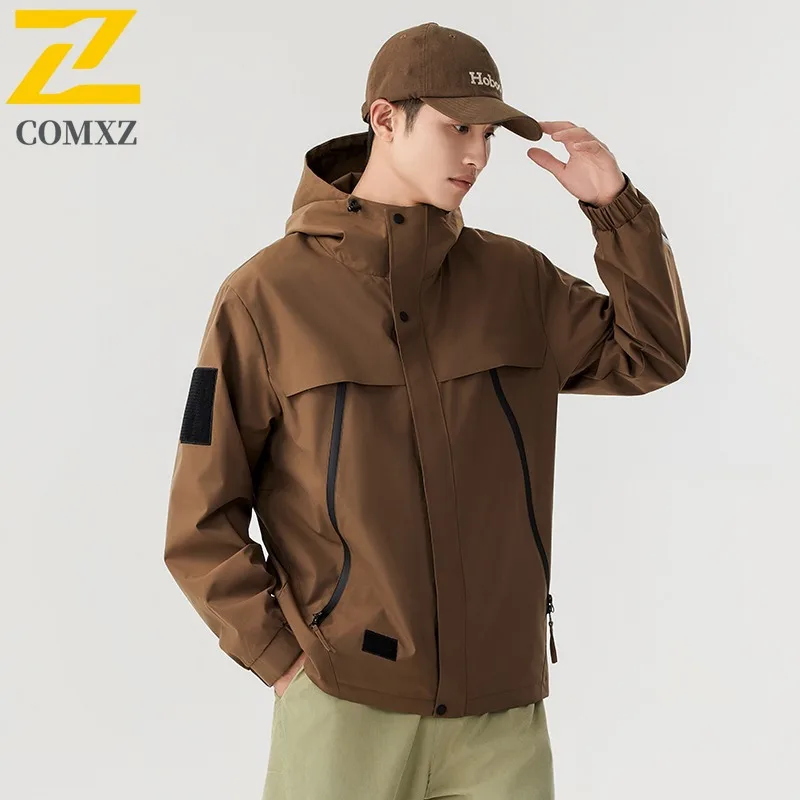 COMXZ 3 in 1 Autumn Winter Windbreaker Detachable Two Piece Set Polar Fleece Inner Layer Couple Thermal Down Jacket Casual Coat