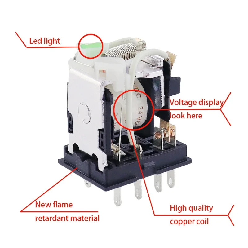 1PC MY2P HH52P MY2NJ DPDTMiniature Coil Generalelectromagnetic intermediate relay switch withSocket Base LED AC DC