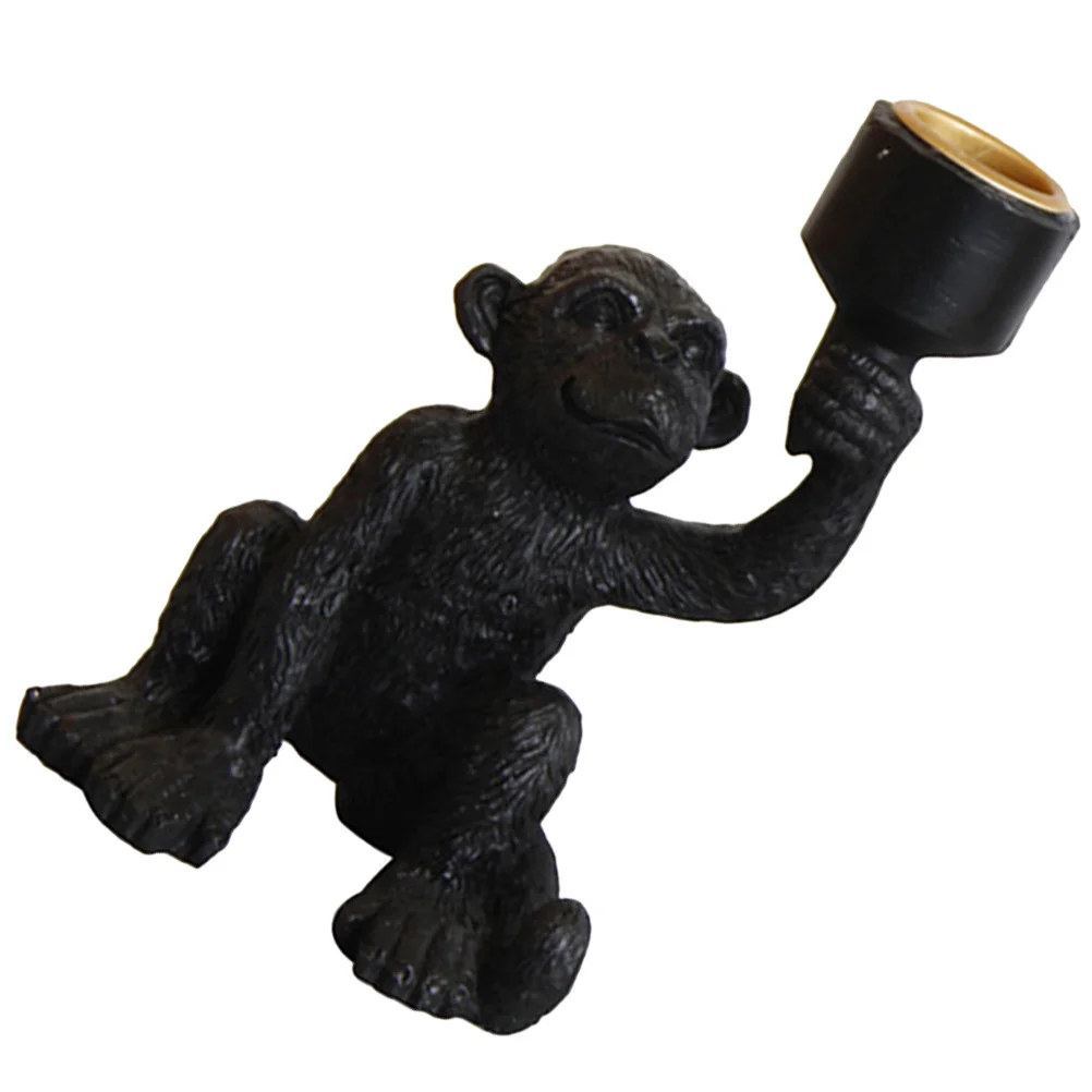 

Resin Monkey Shaped Pillar Holder Desktop Decorative Stand for Home Bar Party Use Monkey Holders