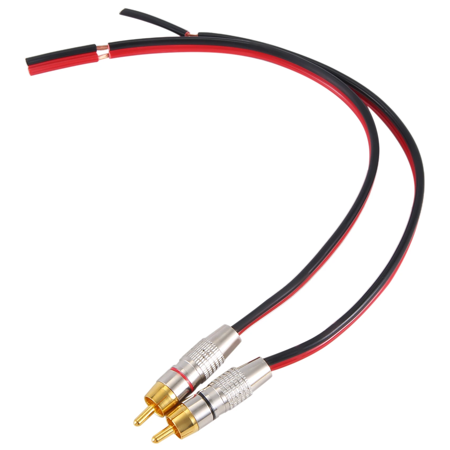 B76B Speaker Wire to RCA Plugs Adapter 2-Channel 14 AWG Silicone Cable for Audio System Home Theater