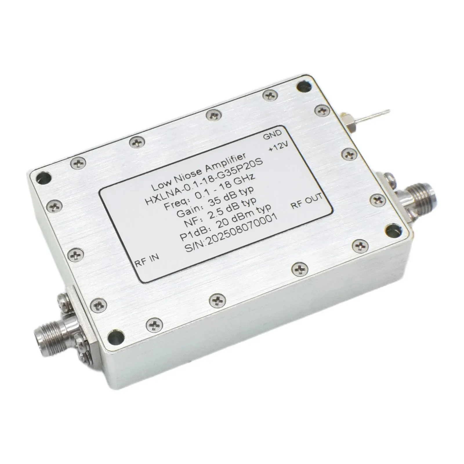 0.1-18 GHz Ultra Wideband Microwave Low Noise Amplifier 35dB High Gain LNA with S M A Female Connector