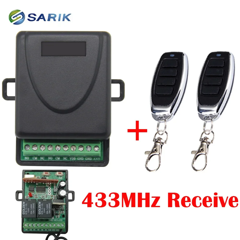 Garage Door Gate Opener Remote Control Receiver 433MHz  AC/DC 12-24V RF Transmitter 433Mhz