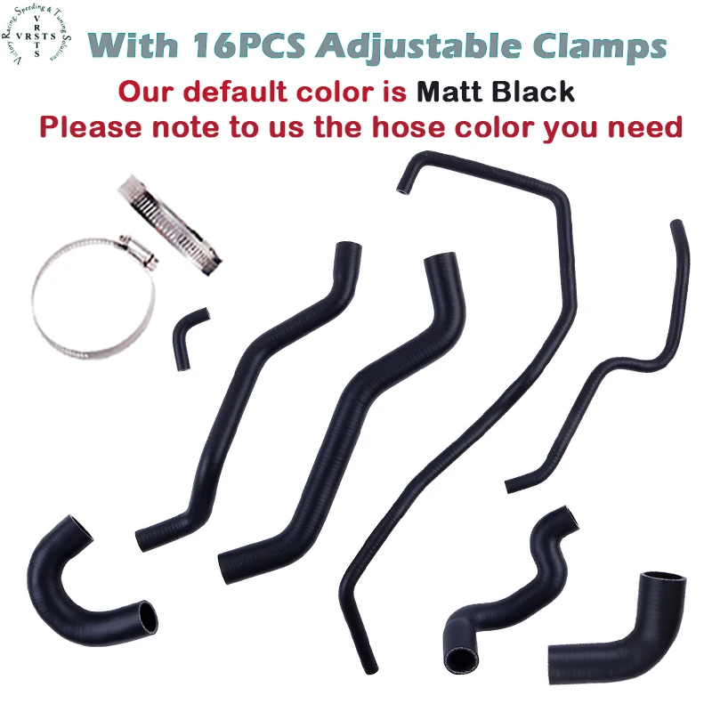 8PCS Kit Set For Fiat Abarth 500 595 695 All Versions Car Accessories Pipe Tube Silicone Radiator Coolant Water Hose Parts 3PLY