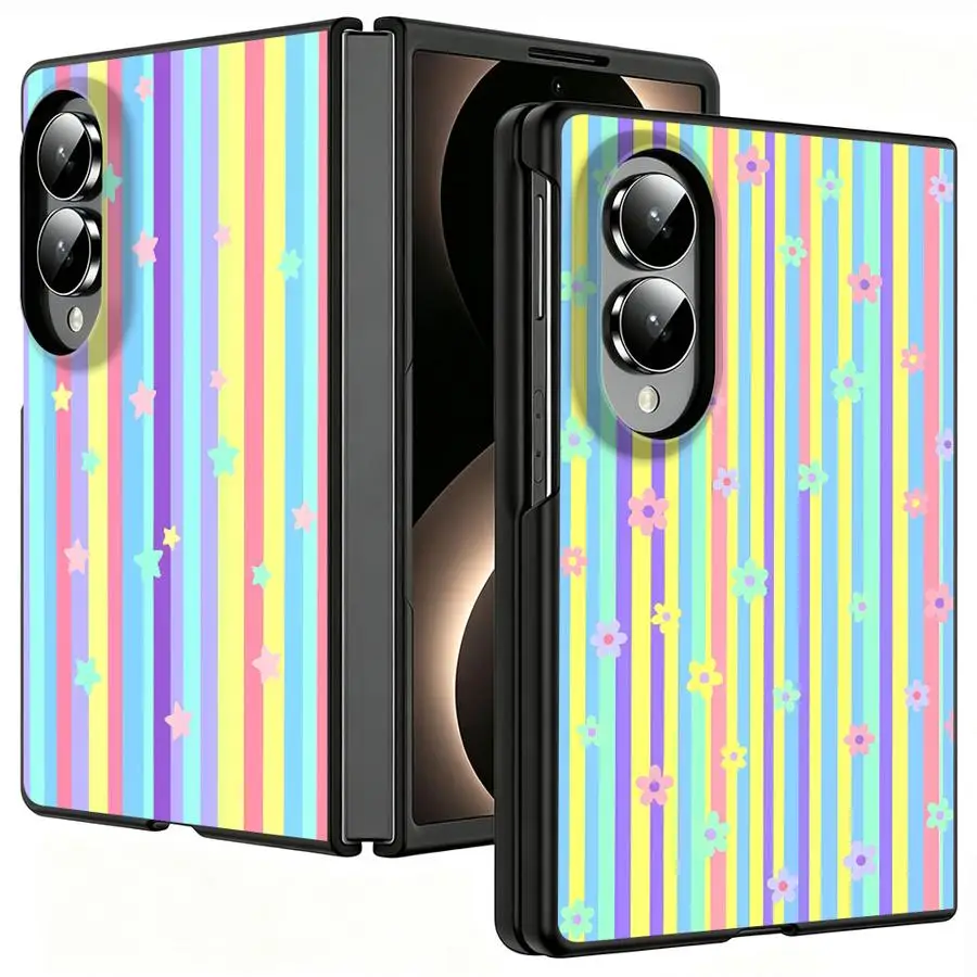 Phone Cover Case for Samsung Galaxy Z Fold8 Wide Z Fold 8 ZFold8 ZFold Wide Stripe Star Flower