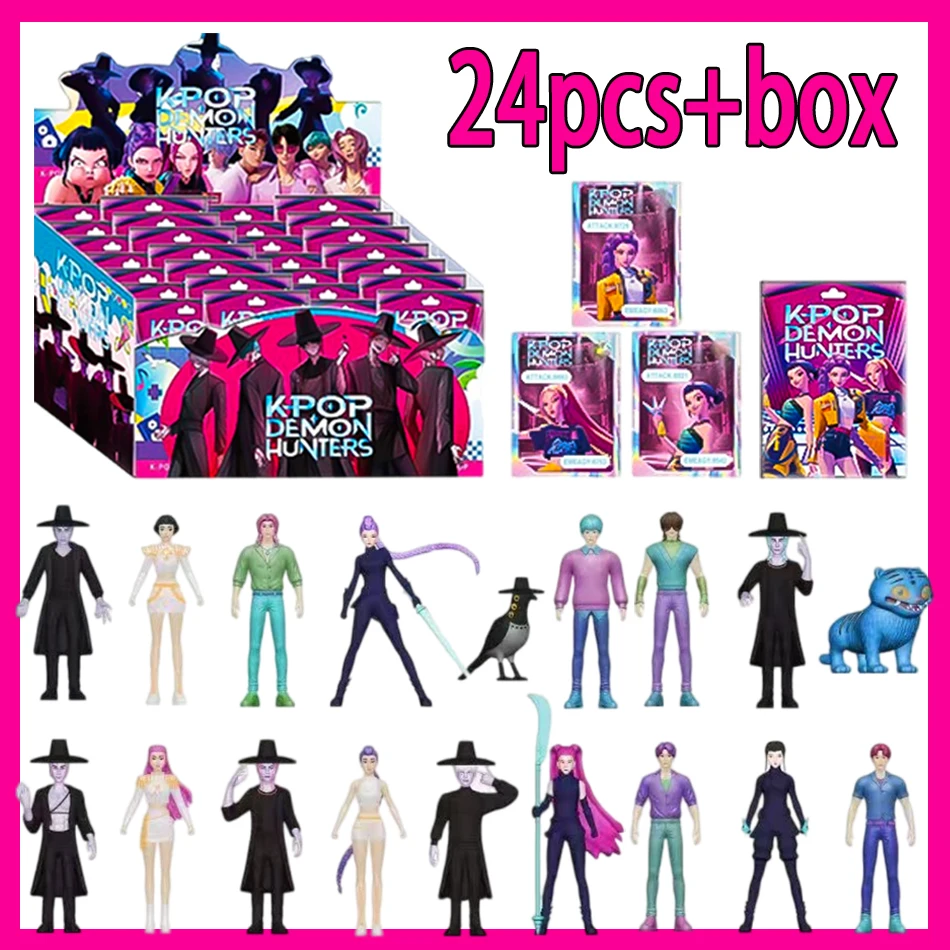 

24 шт./компл., аниме Kpop, охотники на демонов, слепая коробка, фигурка Дерпи, тигр Руми Мира, зуи, киска, фигурка для фанатов, подарок