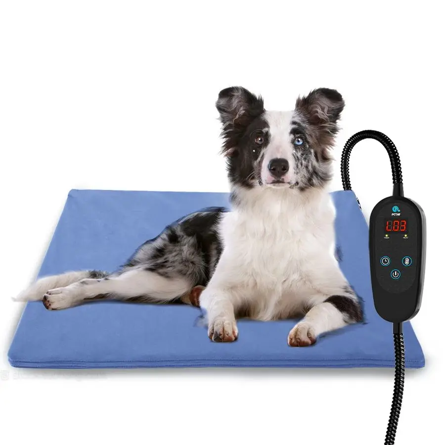 

Pet Heating Pad Temperature Adjustment Dog Antibite Puppy with Timer Indoor Waterproof Pet Warming Electric Heated Bed Mat Dog