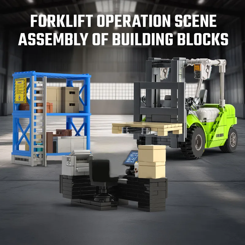 SEMBO 646pcs Forklift Operation Scene Assemblage Building Blocks Kits Engineering Vehicle Model Bricks Kids Toys for Boys Gifts