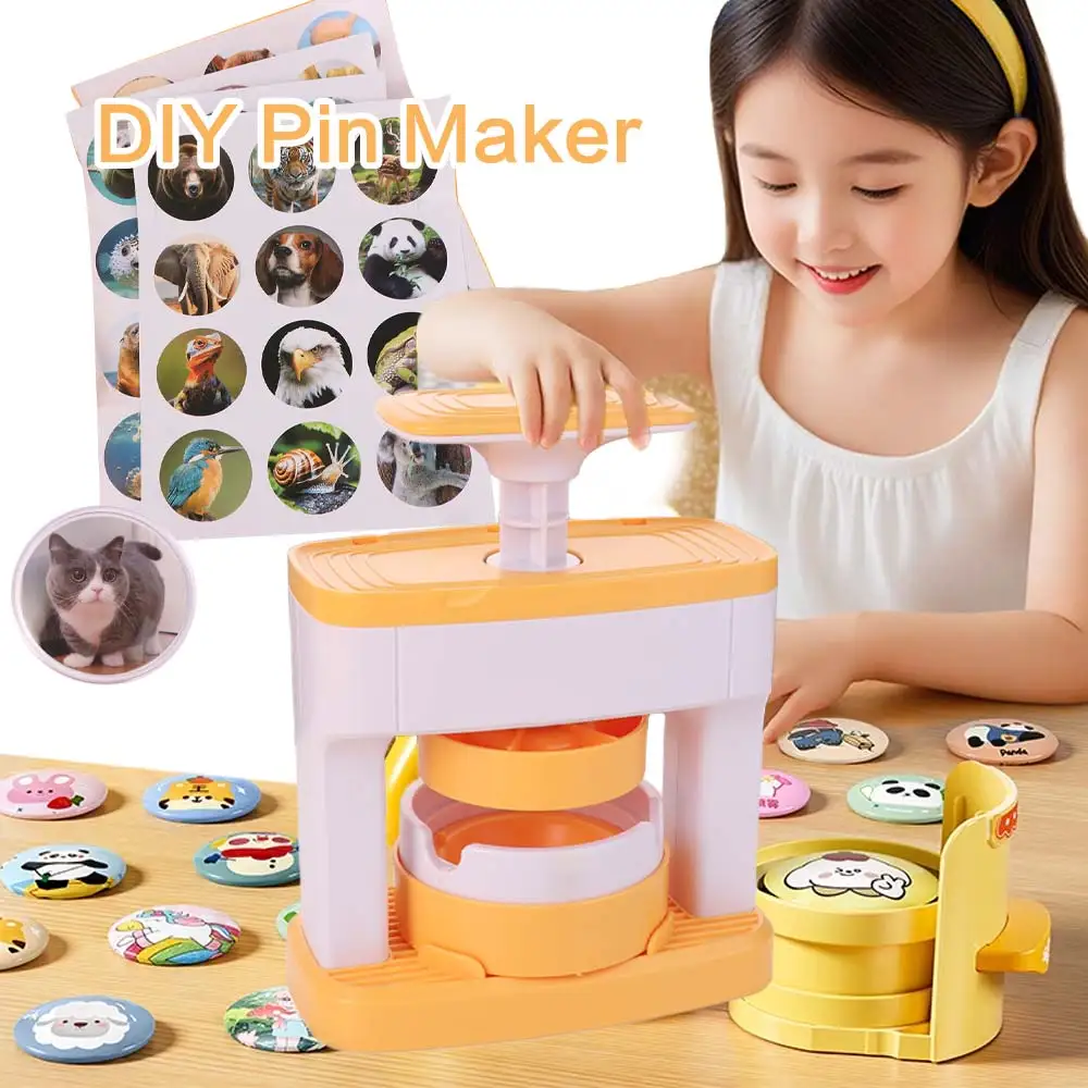 

Punch Press Badge Maker Machine Cute Stickers Button Making Supplies Button Maker Machine Circle Cutter 55mm DIY Pin Maker