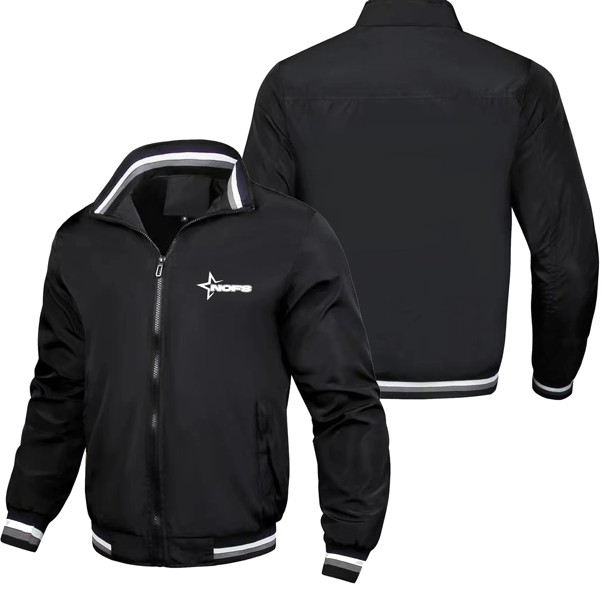 New high-end fashionable men's casual jacket for outdoor sports cycling travel baseball pilot windproof stand up collar jacket 1