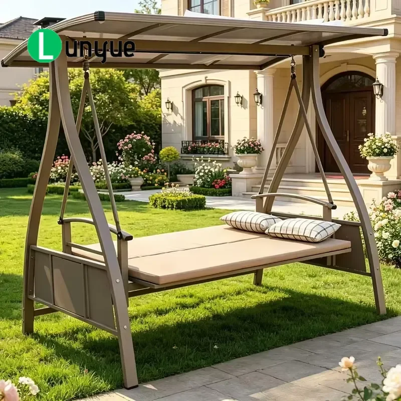Outdoor Double Swing Chair Courtyard Rocking Seat for Balcony Villa Garden Hanging Furniture Durable Comfortable Leisure