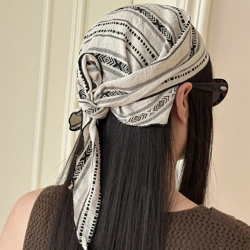 Bohemian Patterned Fabric Waist Scarf Belt Tribal Style Tassel Cord Tied Hip Chain Vintage Beach Vacation Accessories