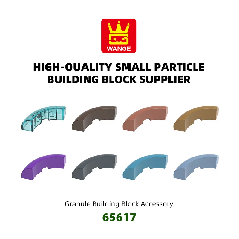 WANGE 80Pcs/Lot 65617 3 Wide Curved Corner No Hole Block Moc Color Accessories Compatible With Brick DIY Children's Toy Assembly