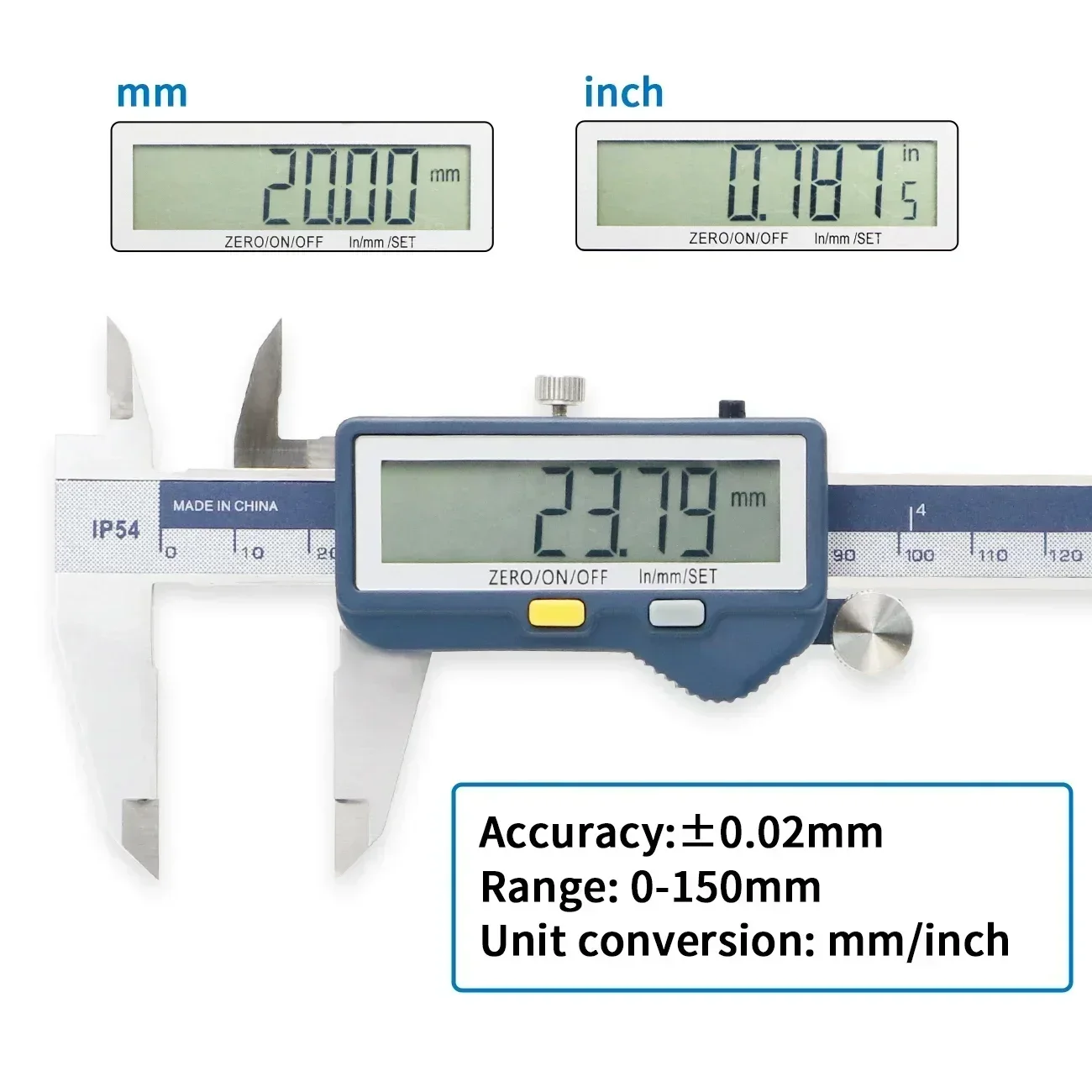 SHAHE Built-in Wireless Data Output Digital Caliper 150/200/300mm Steel Calipers Measuring Tool Electronic Micrometer Caliper