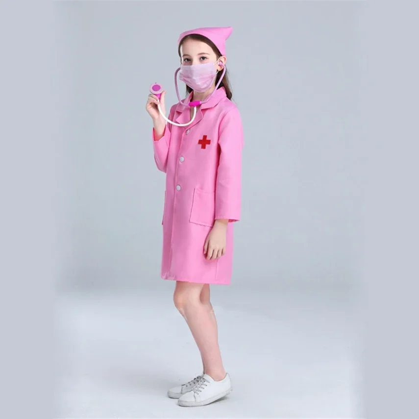 Halloween Cosplay Costume para crianças, Uniforme Cirúrgico para Crianças, Uniforme Hospitalar, Vestido Veterinário, Menina e Menino, Festa de Carnaval, Brinquedo