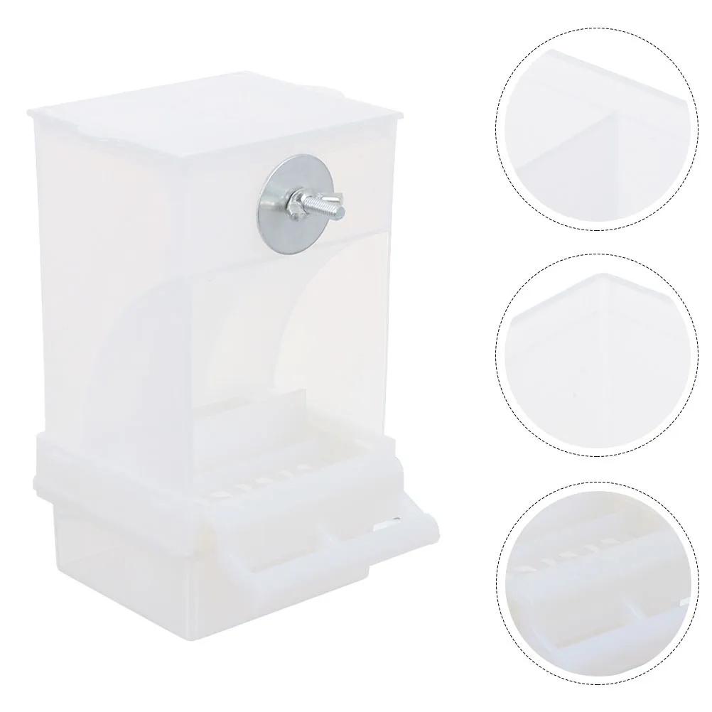 

Automatic Feeder Bowl Clear Cage Feed Container Buckle Design Splash Proof Large Capacity Parrot Food Dispenser Hanging Indoor