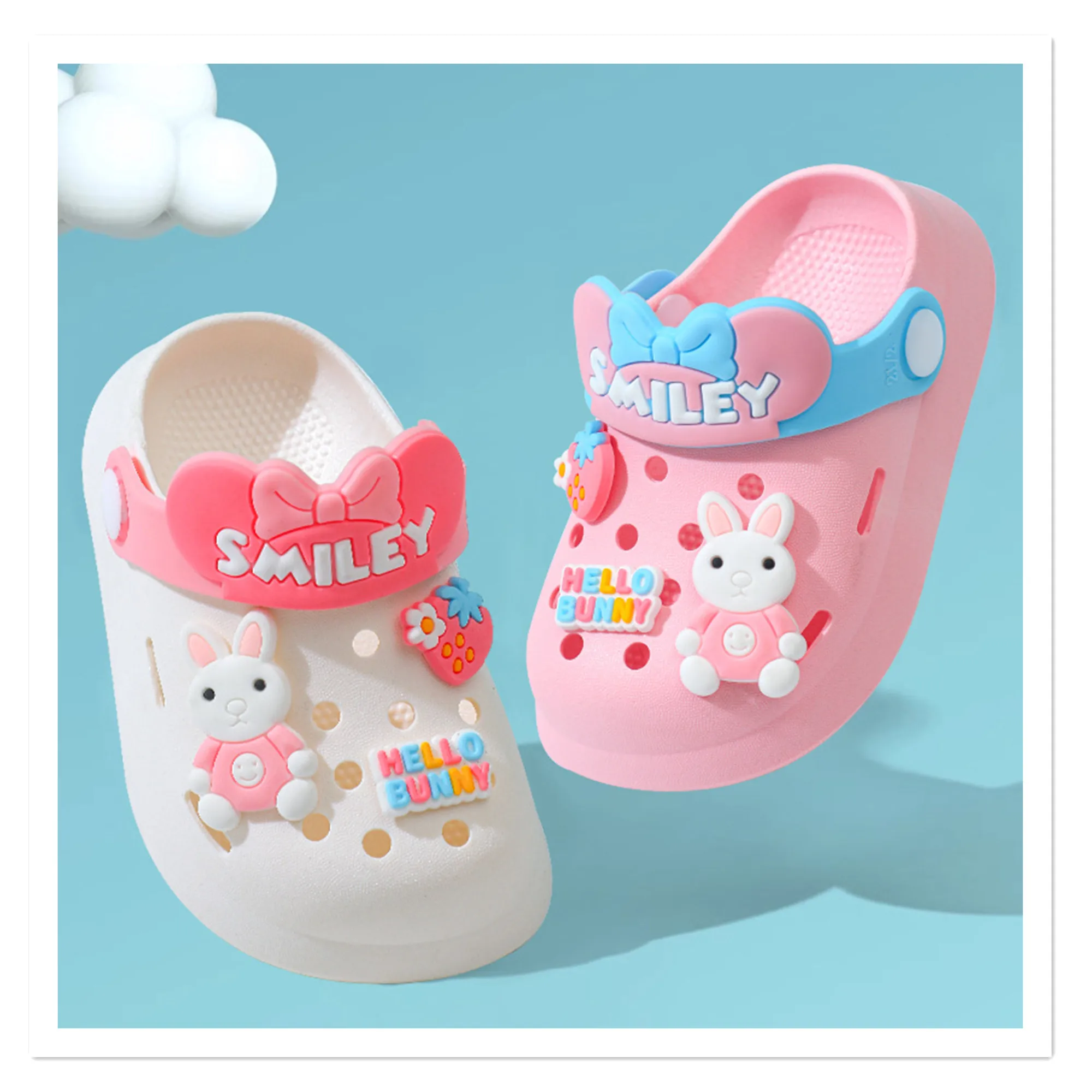 Children's sandals and slippers Summer girl breathable baby indoor soft sole cartoon anti slip and wear-resistant Baotou hole sh