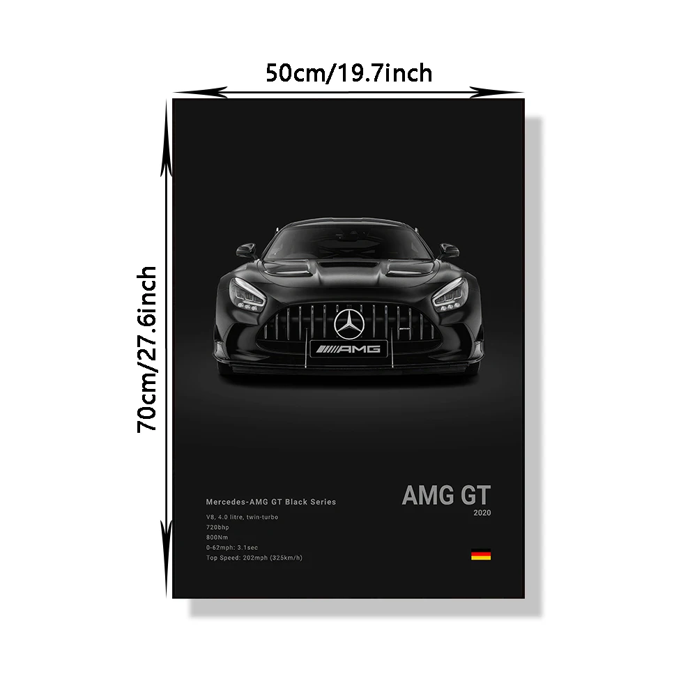 العلامة التجارية الشهيرة سيارة رياضية سلسلة ملصق فني G63 AMGGT 1990E A45S صورة الطباعة الديكور اللوحة للديكور المنزل بدون إطار