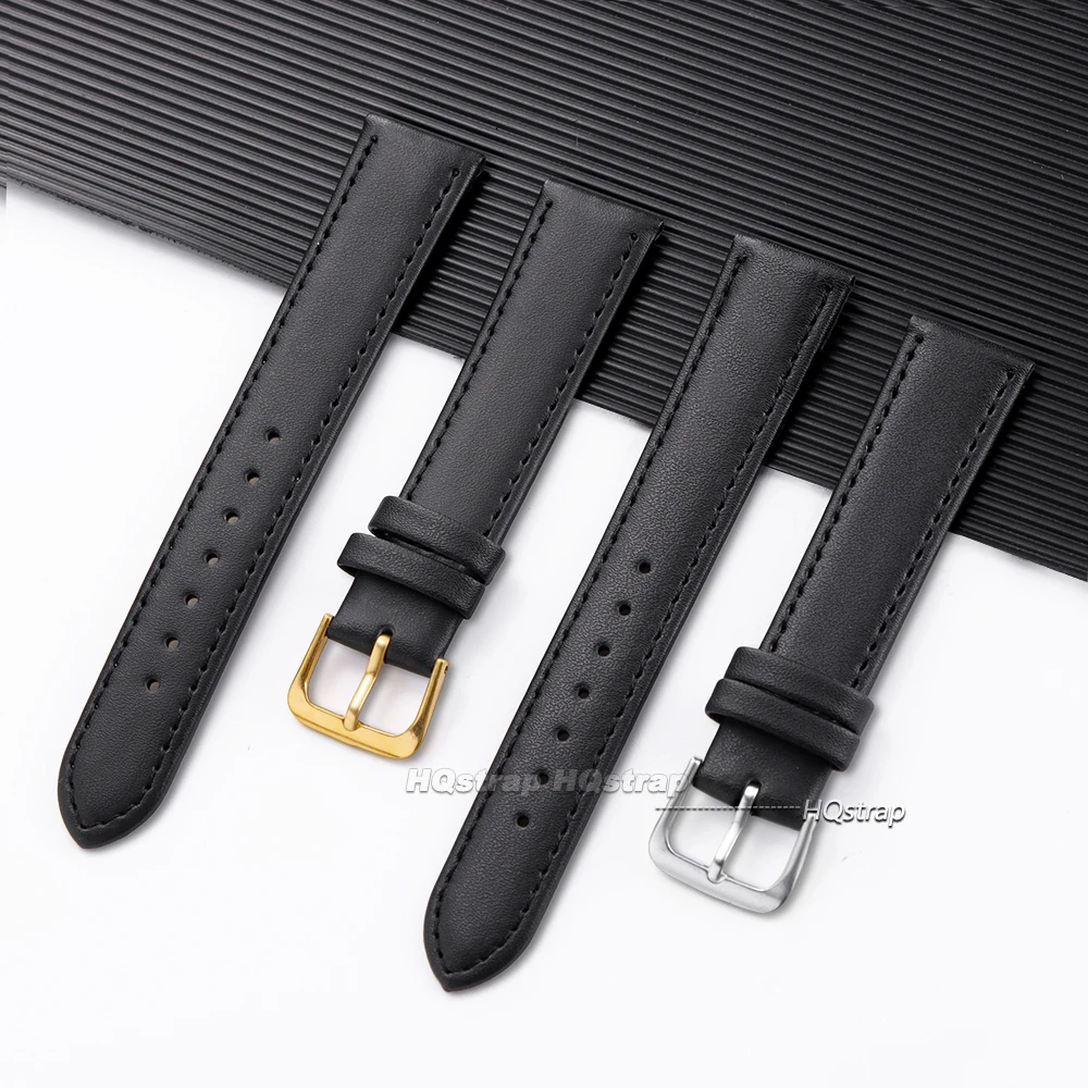 Ultra-thin PU Leather Watchband Soft Watch Belt Wristwatches Band 8mm 10mm 12mm 14mm 16mm 18mm 20mm 22mm 24mm Brown Black Strap
